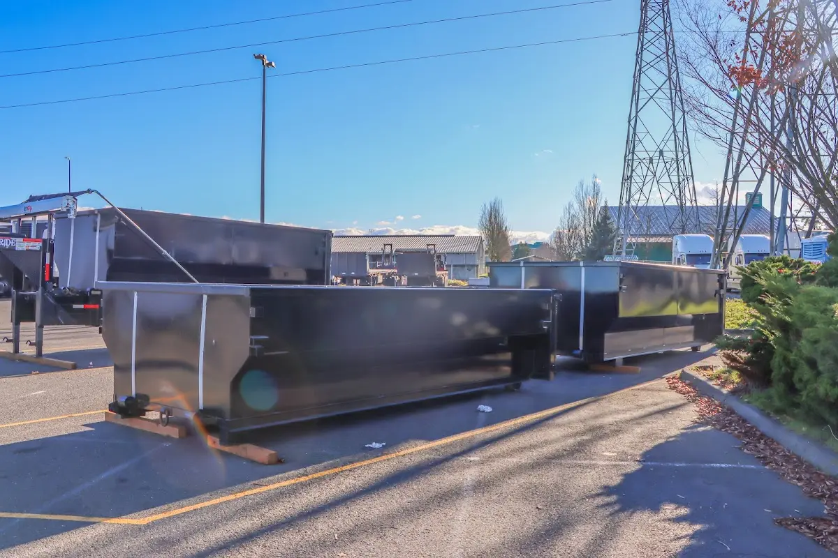 Roll-off dumpster ready for waste disposal at job site for 30 Yard Dumpster Rental in Hillside